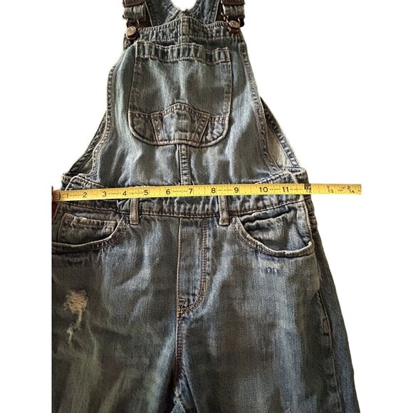 Gap Denim Overalls Medium Distressed Youth Adjustable Straps - Picture 6 of 9